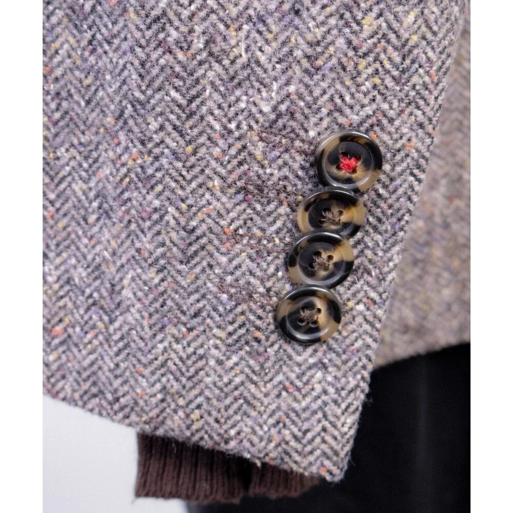 JKT New York Blazer Sport Coat 38R Herringbone Light Brown Two Button Jacket